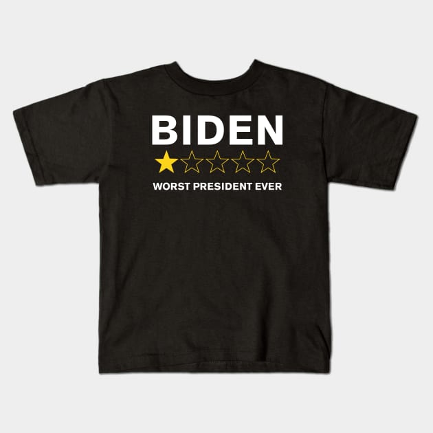 Biden Worst President Ever Kids T-Shirt by stuffbyjlim